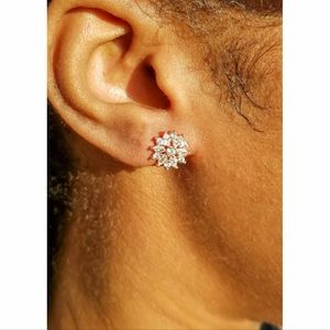 Vintage Rose Gold Cluster Flower Earrings